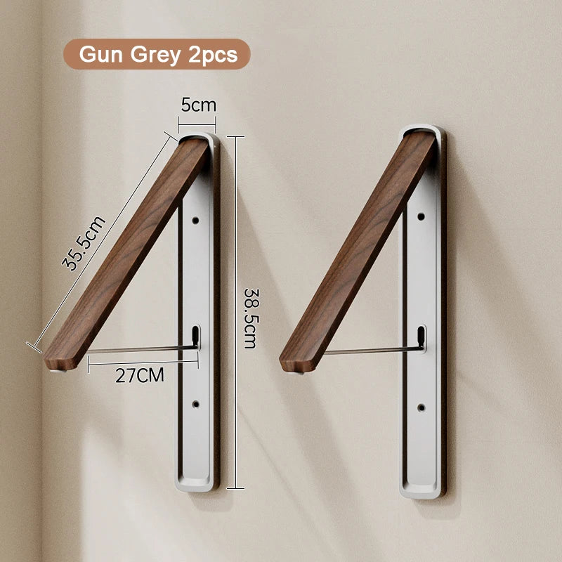 Étendoir mural pliable invisible – bois aluminium