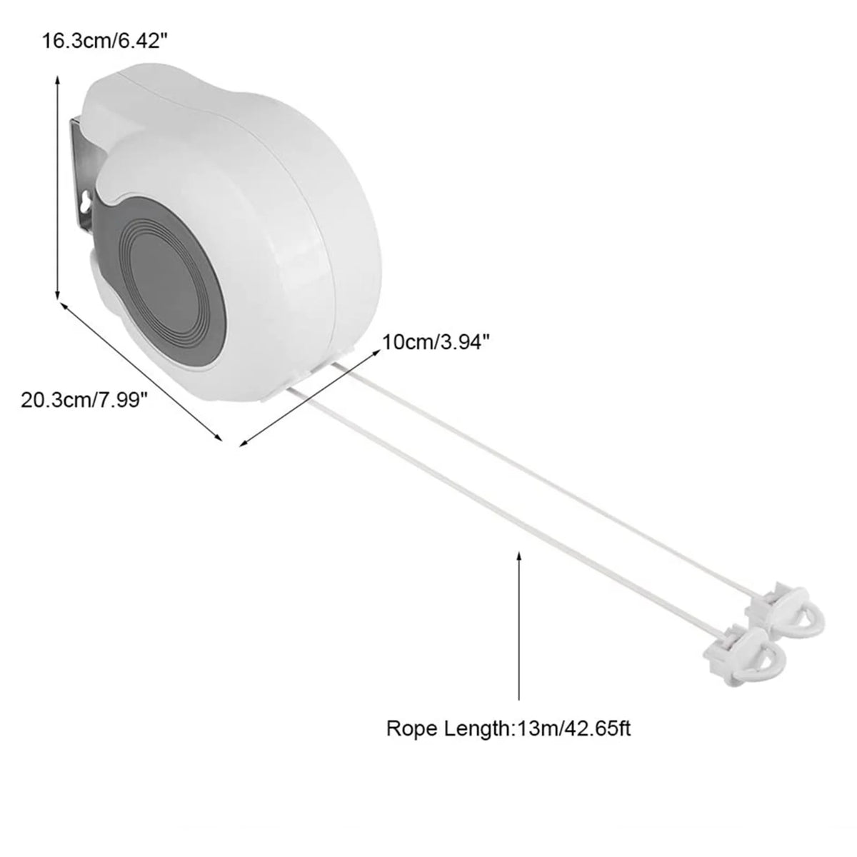 Corde à linge rétractable extérieur – enrouleur double fil