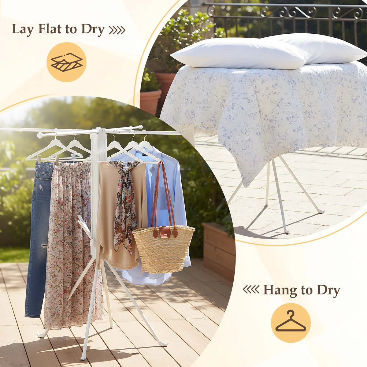 Séchoir parapluie télescopique – sur pied portable