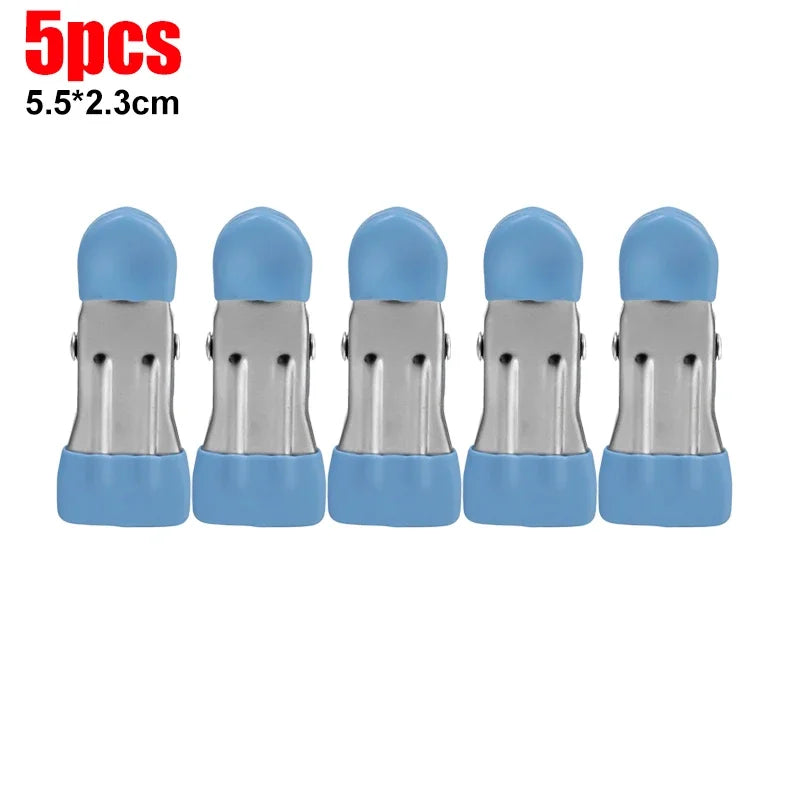 Pinces à linge inox à embouts plastique anti-marque — lot de 5 à 50