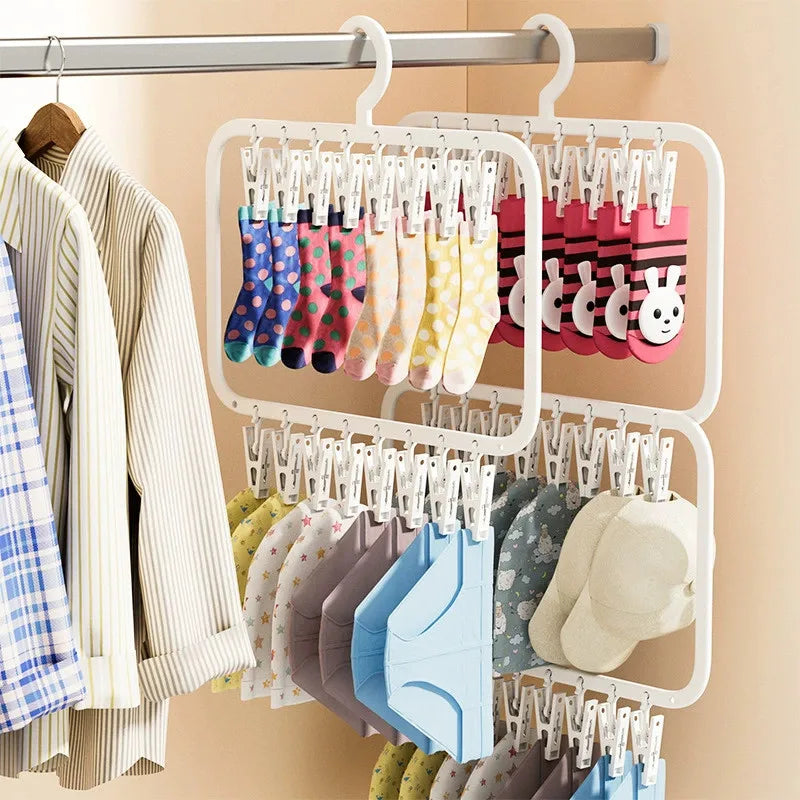 Petit étendoir à linge multi-pinces sous-vêtements suspendu