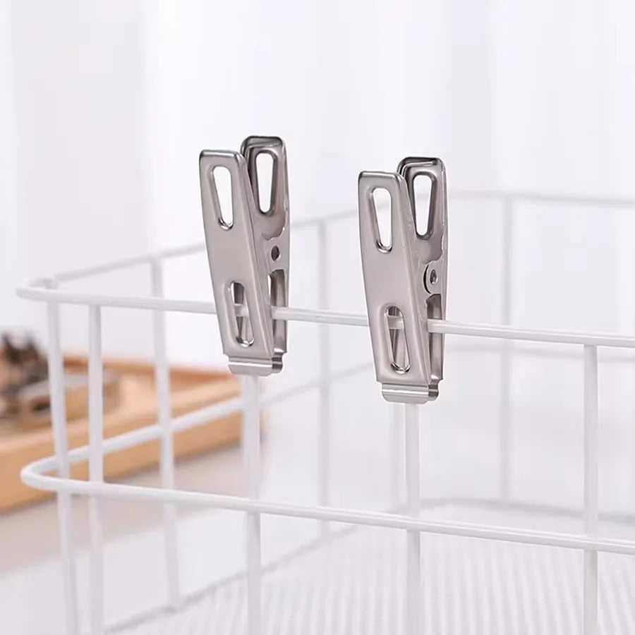 Pinces à linge inox plates — lot de 20