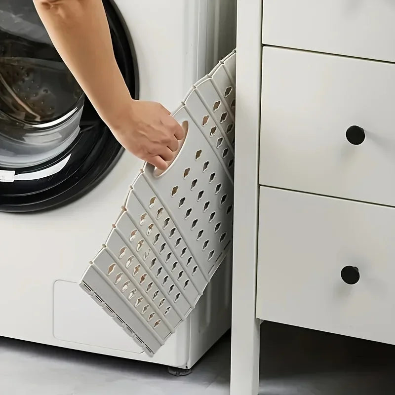 Panier à linge plastique portable pliable – avec poignée