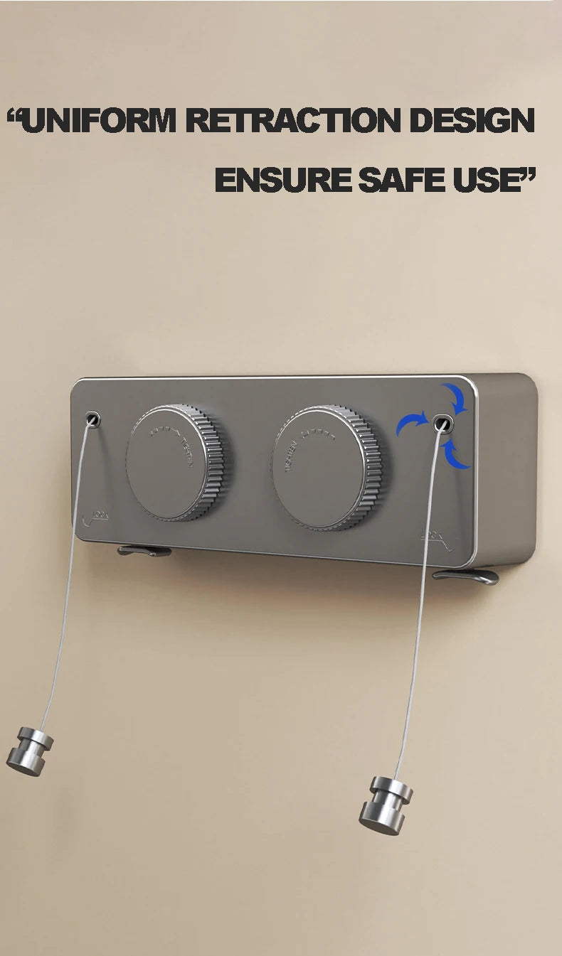 Corde à linge compacte murale – rétractable simple fil