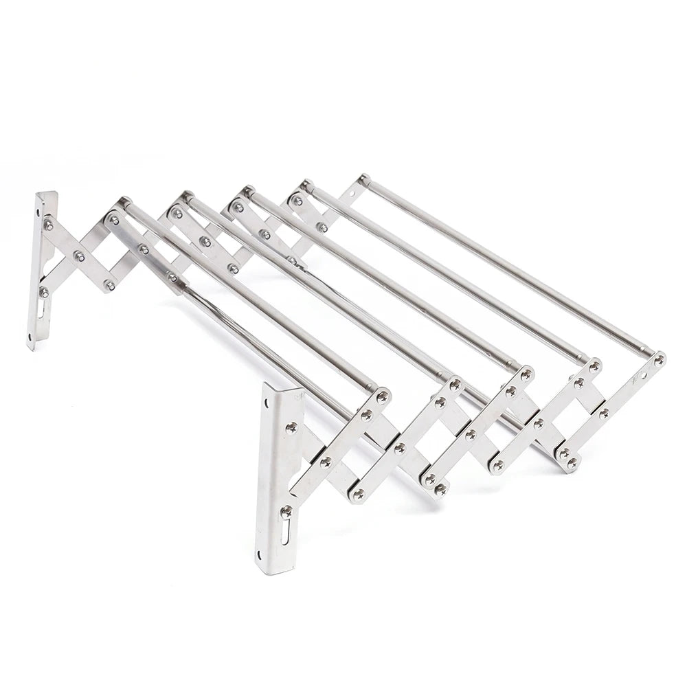 Étendoir mural extensible 7 rails – acier inoxydable 42-80 cm