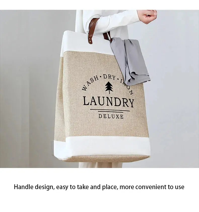 Panier à linge en coton naturel – pliable off-white style classique