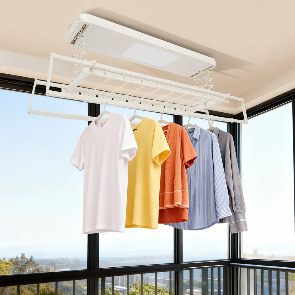 Étendoir plafond motorisé LED – descente télécommandé