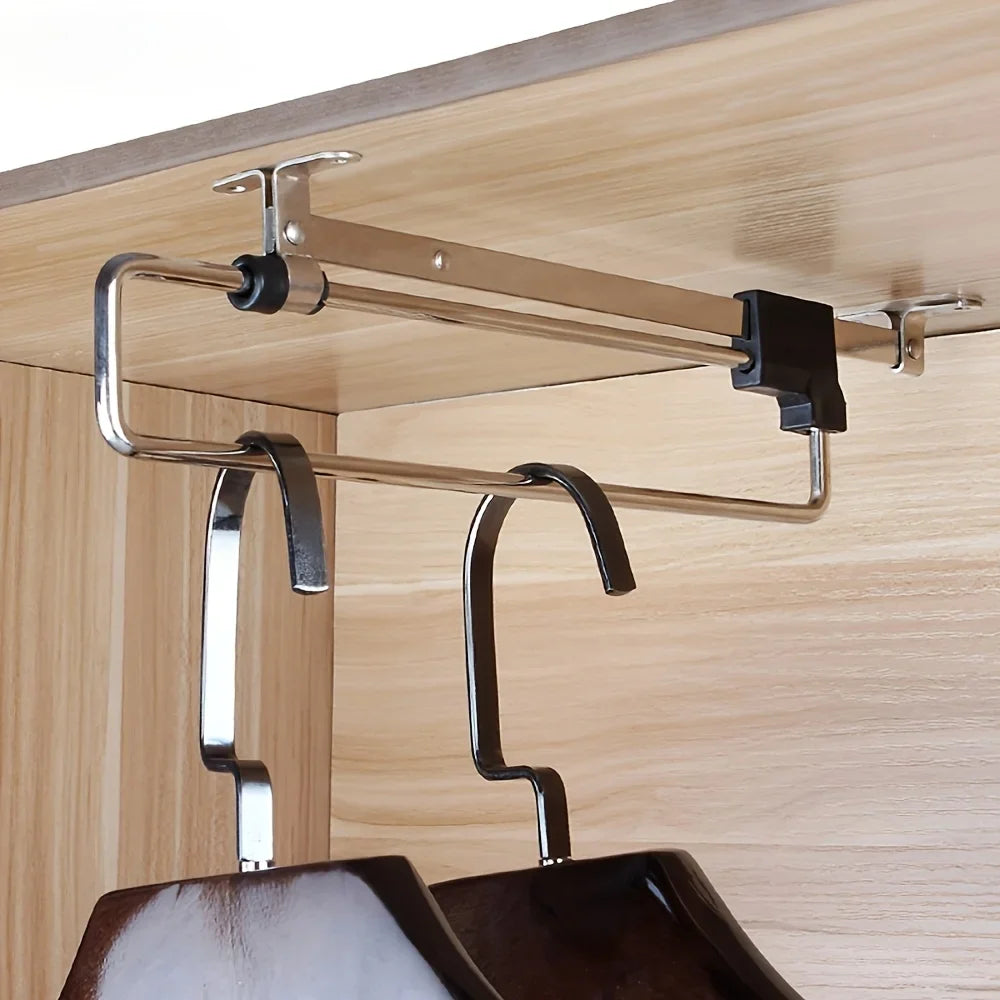 Cintres support coulissant réglable armoire – barre rétractable 25cm