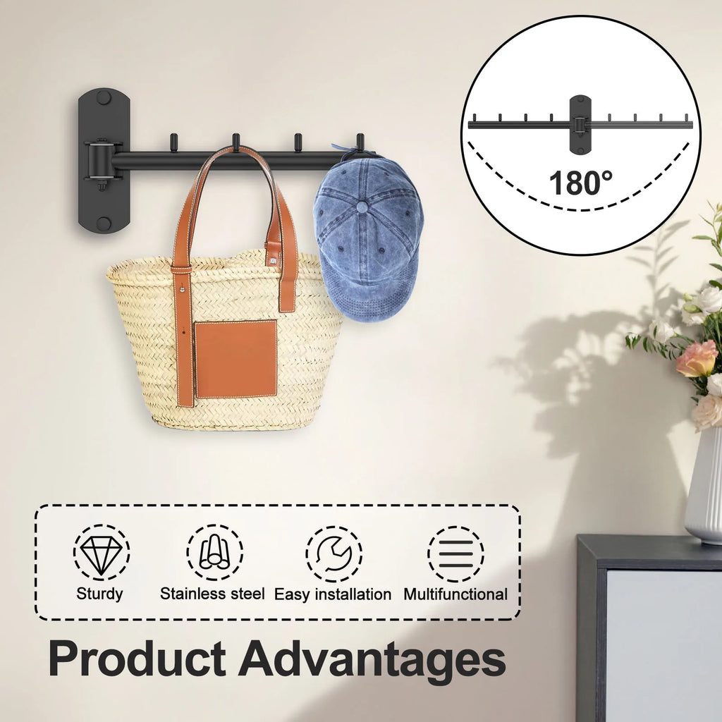 Étendoir mural rotatif pliable – acier inoxydable gain de place