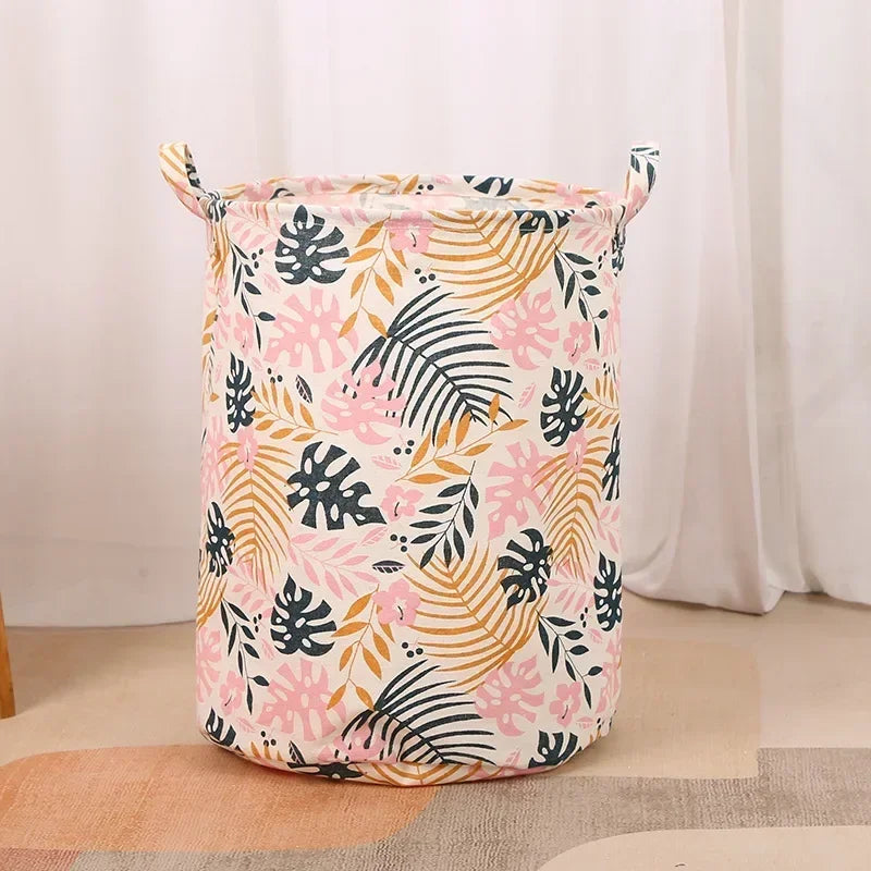 Panier à linge coton et lin – motifs enfants et déco 5 designs 35x45cm