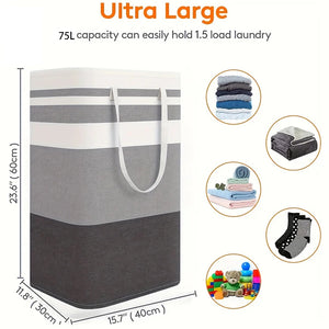 Panier à linge pliable 75L – polyester léger avec poignées