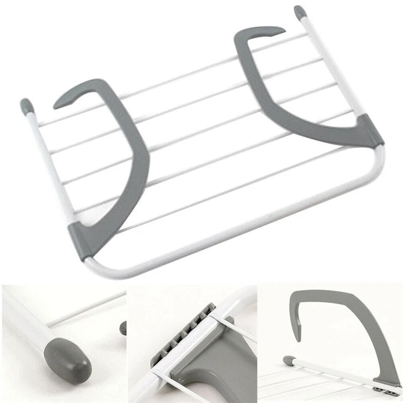 Étendoir radiateur compact pliable blanc 50x34 cm