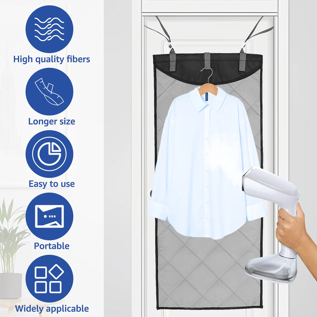 Over The Door Ironing Board Vertical Clothes Steamer Pad  Heat Resistant Clothing Care Pad for Handheld Steamer 45.27×18.89 inch