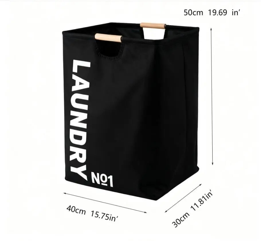 Panier à linge tissu imperméable – noir gris ou blanc 40x30x50cm