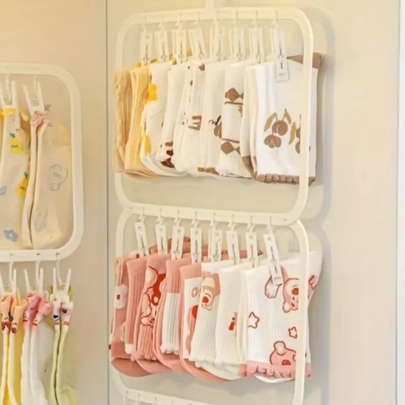 Petit étendoir à linge multi-pinces sous-vêtements suspendu