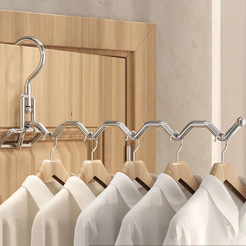 Étendoir porte cintre pliable 5 emplacements voyage inox