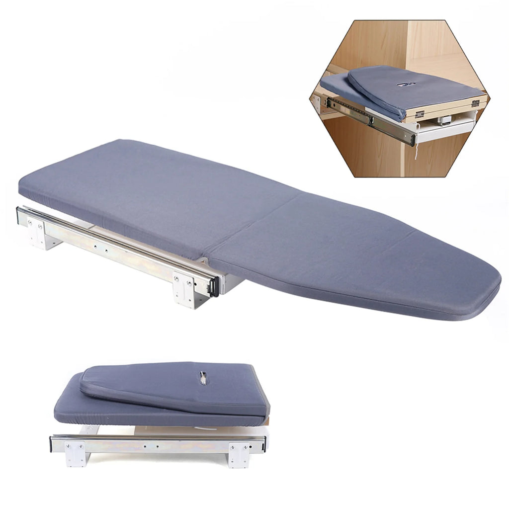 Foldable Ironing Board, Retractable Cabinet Mount, Push-Pull Sturdy Metal Frame  80x29.5cm / 31.5x11.6in (Gray)
