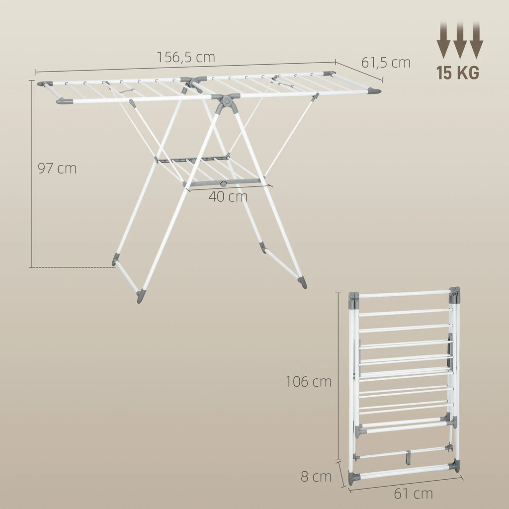 Étendoir à linge pliable – ailes réglables 4 positions