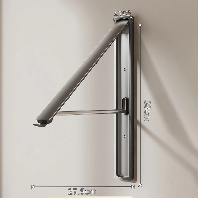 Étendoir mural pliable invisible – bois aluminium