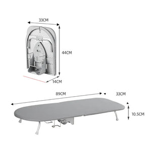Folding Desktop Ironing Board, Wall-mounted Steel Mesh with Iron Stand, Space Saving, Convenient Laundry Hooks