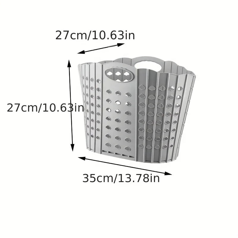 Panier à linge plastique portable pliable – avec poignée