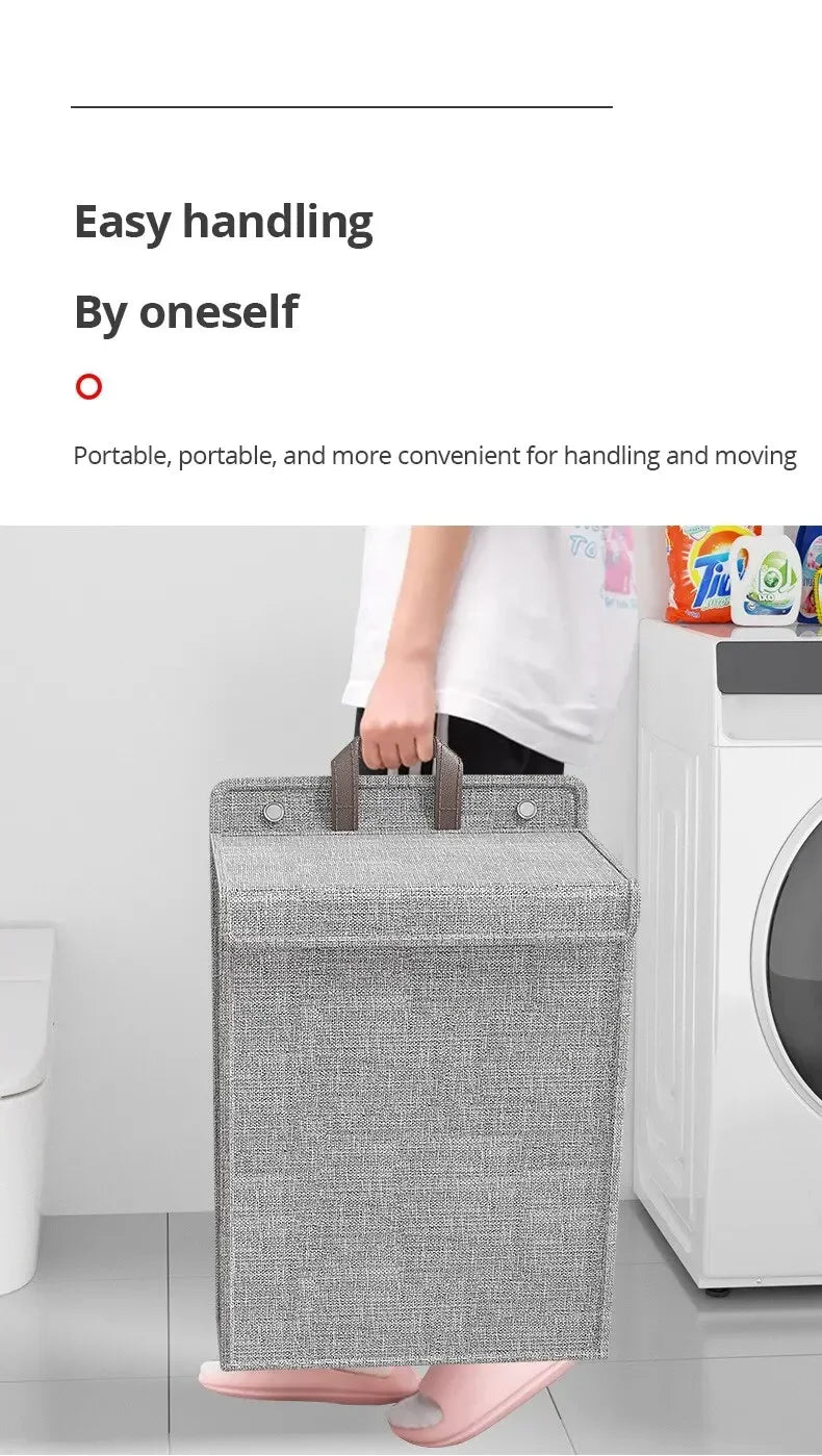 Panier à linge mural adhésif sans perçage – filet pliable