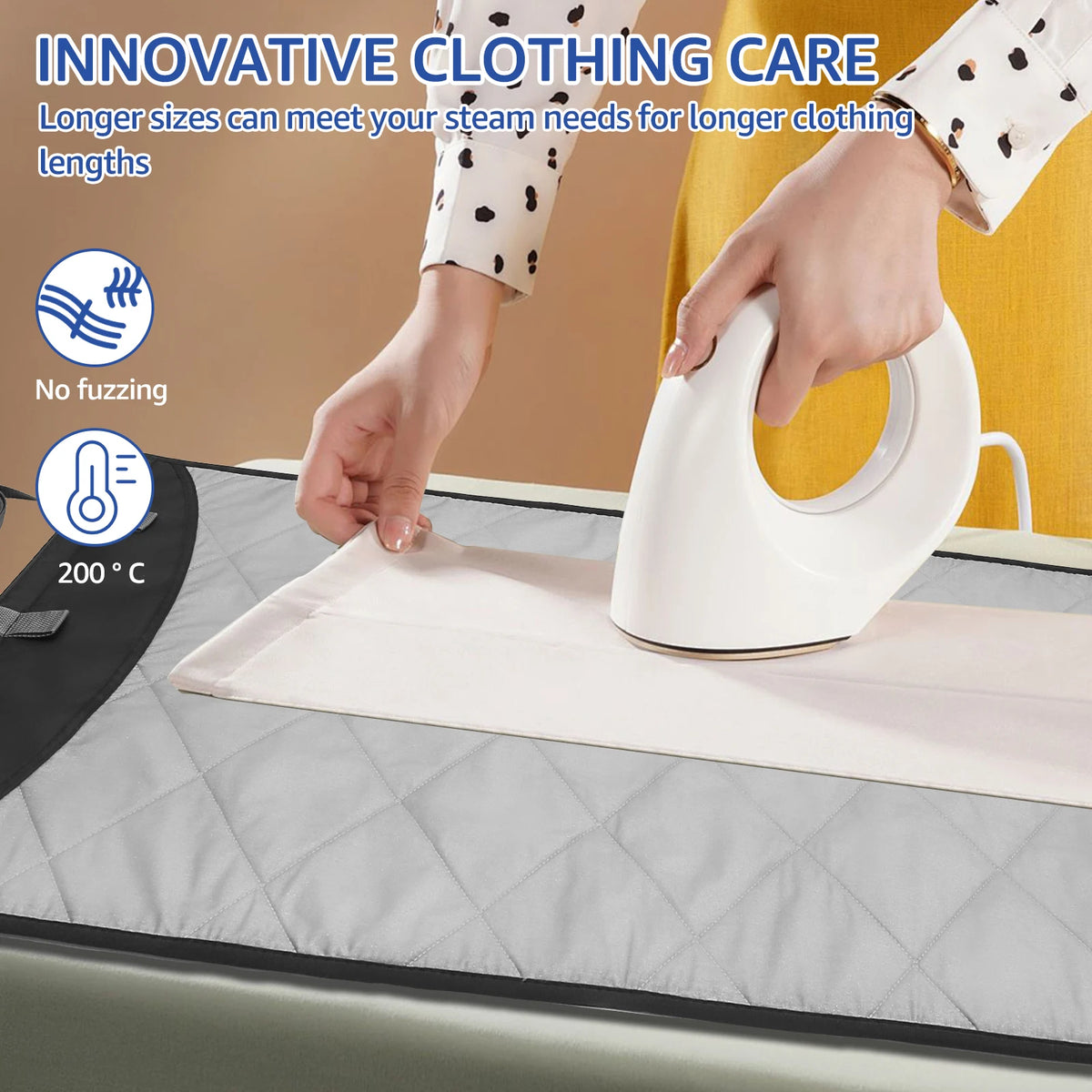 Over The Door Ironing Board Vertical Clothes Steamer Pad  Heat Resistant Clothing Care Pad for Handheld Steamer 45.27×18.89 inch