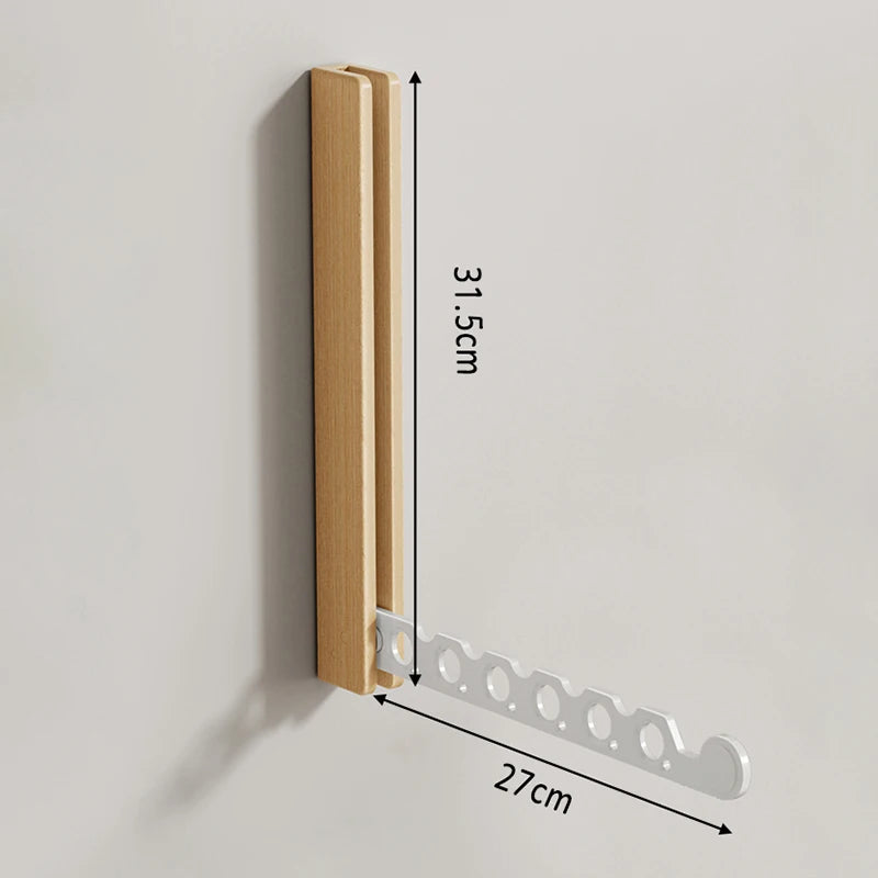 Étendoir mural en bois pliable – design rabattable invisible