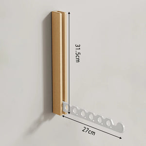 Étendoir mural en bois pliable – design rabattable invisible