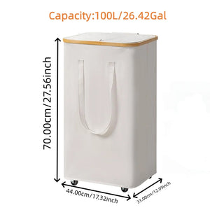 Panier à linge rectangulaire à roulettes – sac amovible 60 ou 100L
