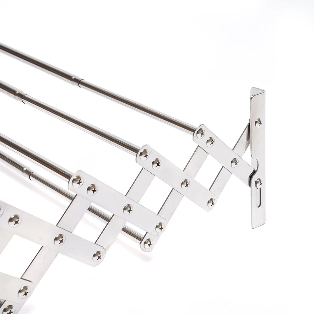 Étendoir mural extensible 7 rails – acier inoxydable 42-80 cm