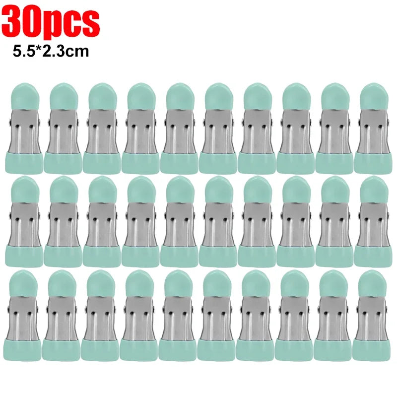 Pinces à linge inox à embouts plastique anti-marque — lot de 5 à 50