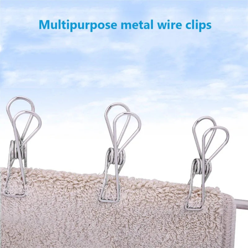 Pinces à linge inox 5 cm ou 6 cm — lot de 10, 20 ou 40