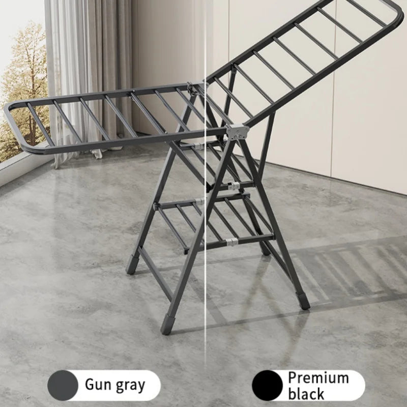 Étendoir à linge pliable vertical – 2 niveaux roulettes