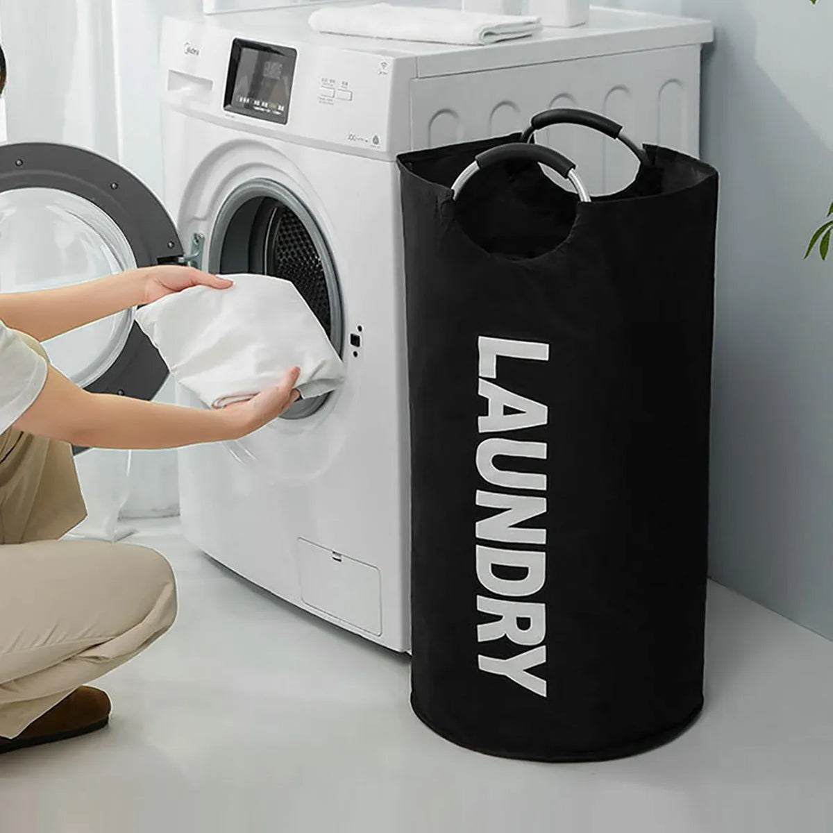 Panier à linge imperméable pliable – poignées rembourrées grandes anses