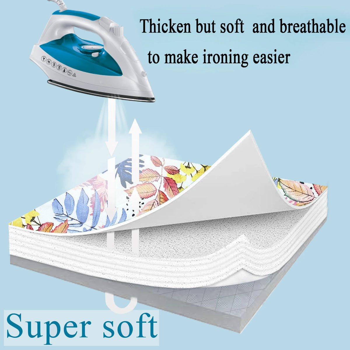 120x40,130x50,140x50 Ironing Board Cover Full Size Scorch Padding Cover,Heavy-Duty Thick Polyester Fabric,Laundry Room Accessory