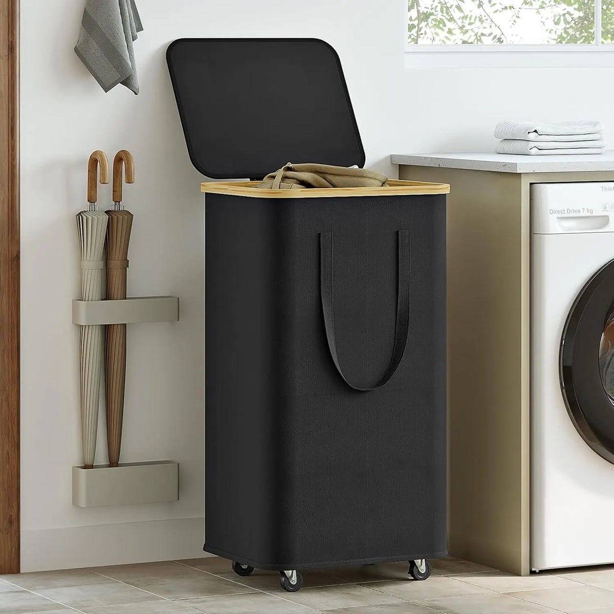 Panier à linge rectangulaire à roulettes – sac amovible 60 ou 100L