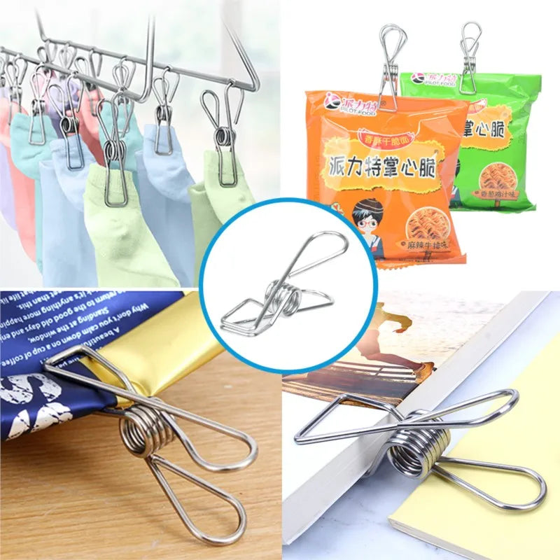Pinces à linge inox 5 cm ou 6 cm — lot de 10, 20 ou 40