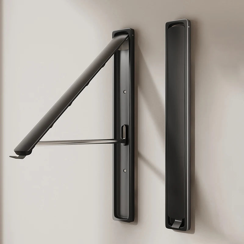 Étendoir mural pliable invisible – bois aluminium