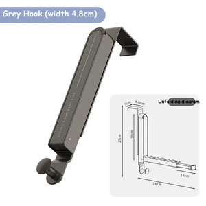 Étendoir porte télescopique aluminium réglage crochet arrière