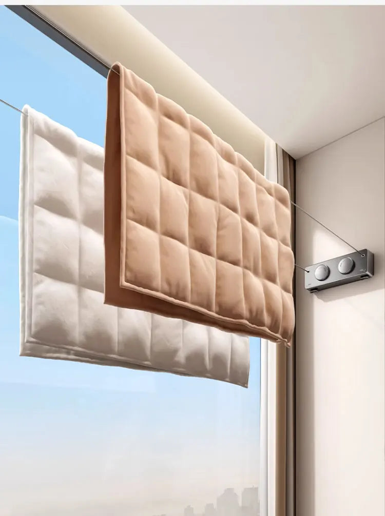 Corde à linge compacte murale – rétractable simple fil