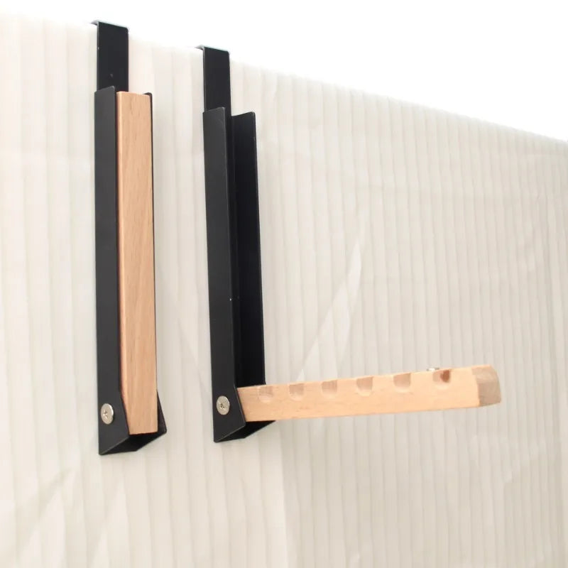 Étendoir porte bois hêtre et fer noir 6 crochets