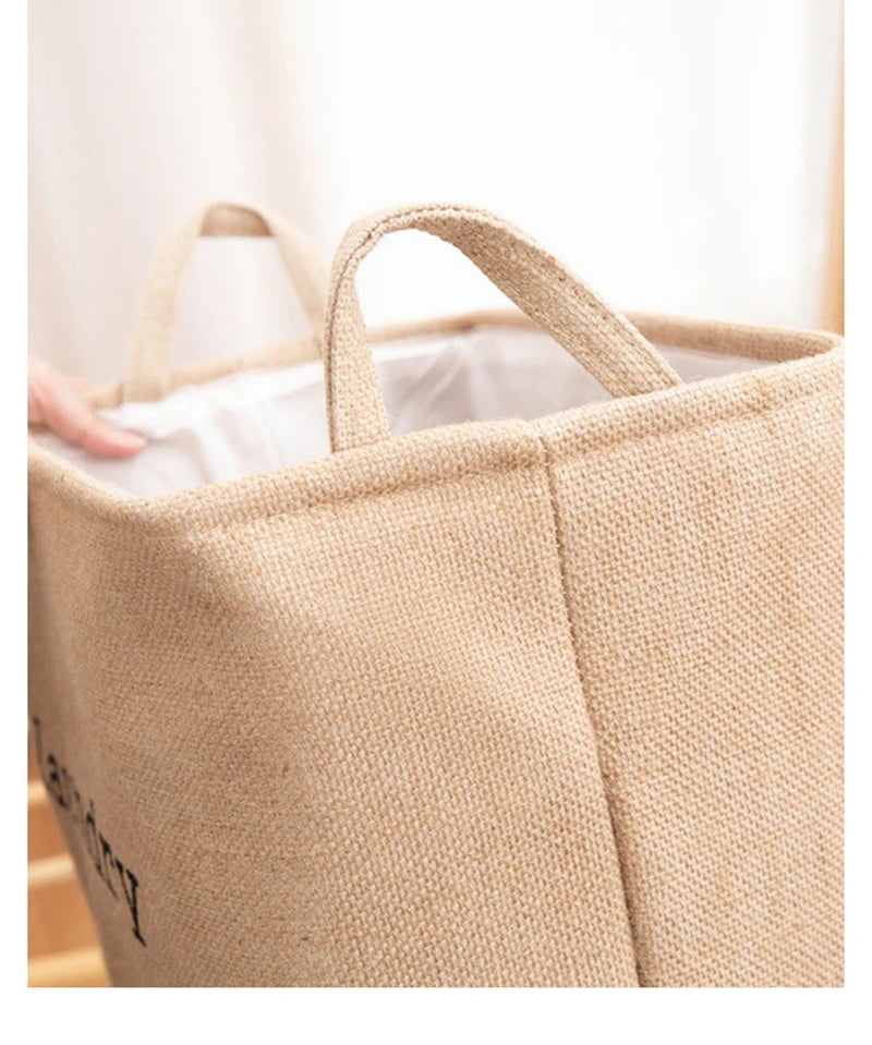 Panier à linge en jute naturel – pliable 4 coloris 38x35x25cm