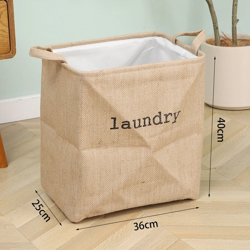 Panier à linge en jute naturel – pliable 4 coloris 38x35x25cm