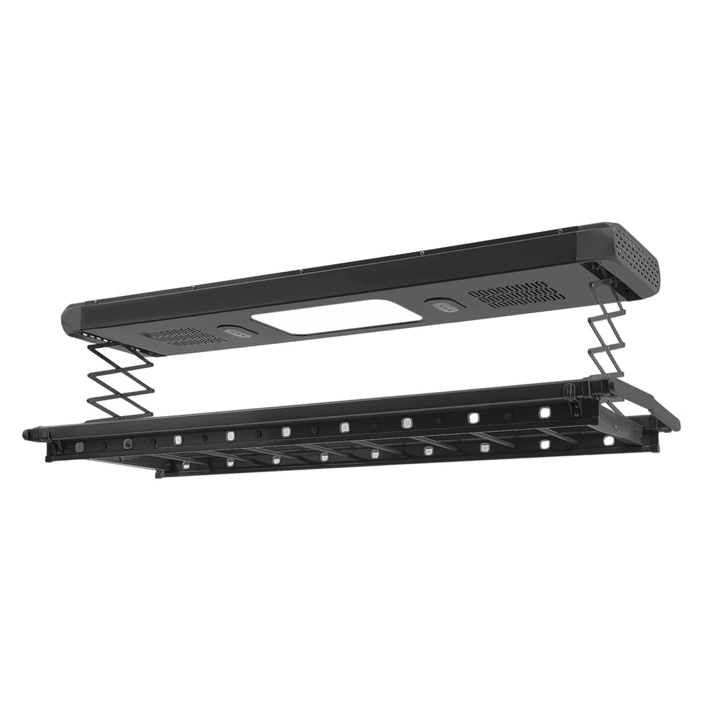 Étendoir plafond électrique LED – ventilation et télécommande