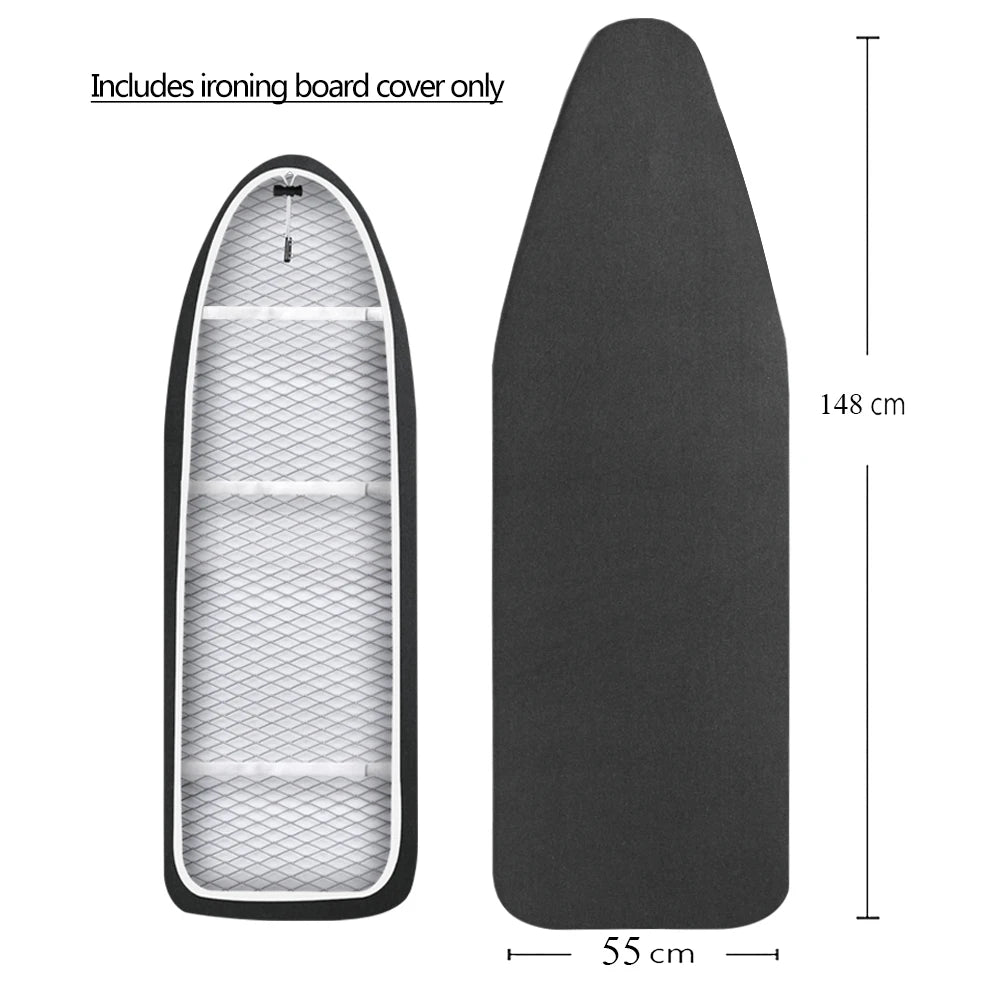 Ironing Board Cover Scorch Resistant, Cotton Cloth Ironing Cover with Padding Heat Reflective Heavy Duty Pad 140x50cm