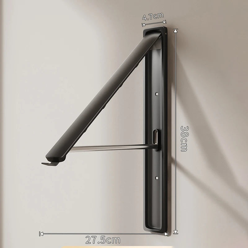 Étendoir mural pliable invisible – bois aluminium