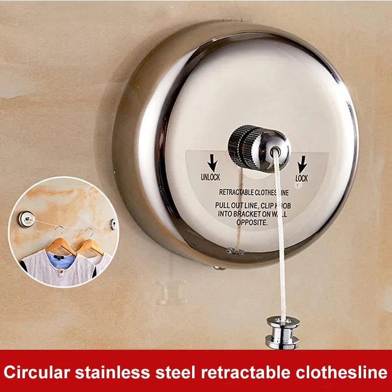 Corde à linge acier inoxydable – rétractable murale
