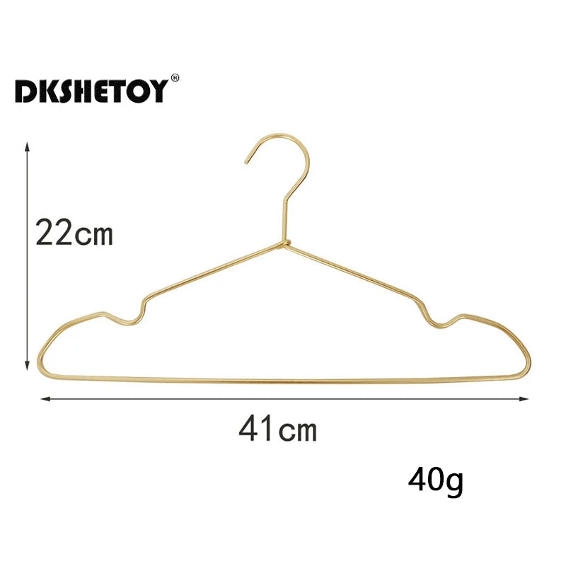 Cintres métal légers aluminium – lot de 10 doré ou argenté