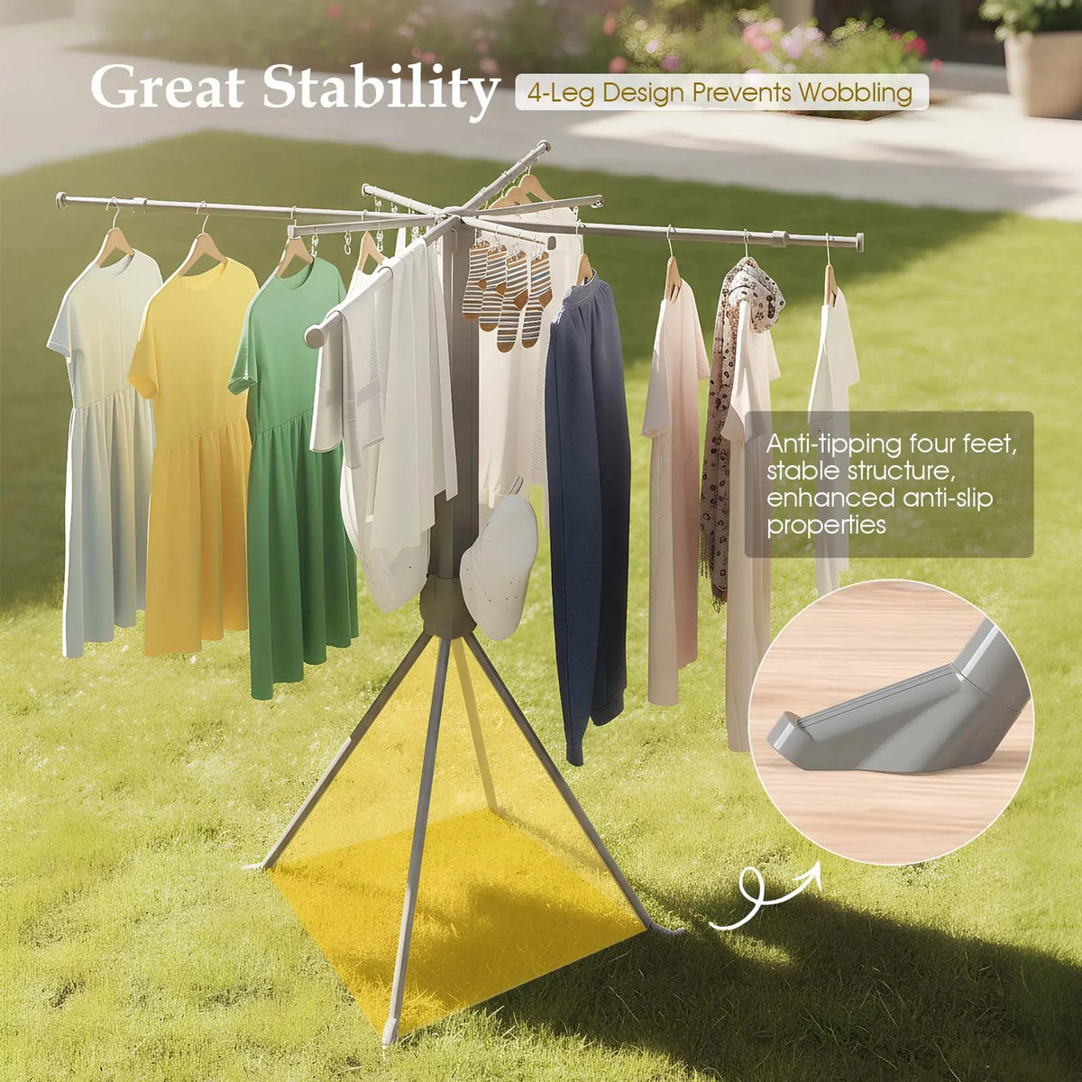 Séchoir parapluie télescopique – sur pied portable